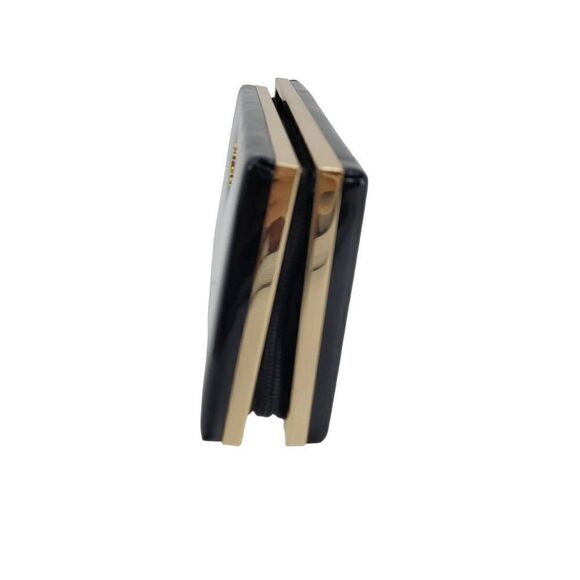 Christian Lacroix Evening Clutch Black Vegan Faux Patent Leather Framed Zip - Picture 9 of 13